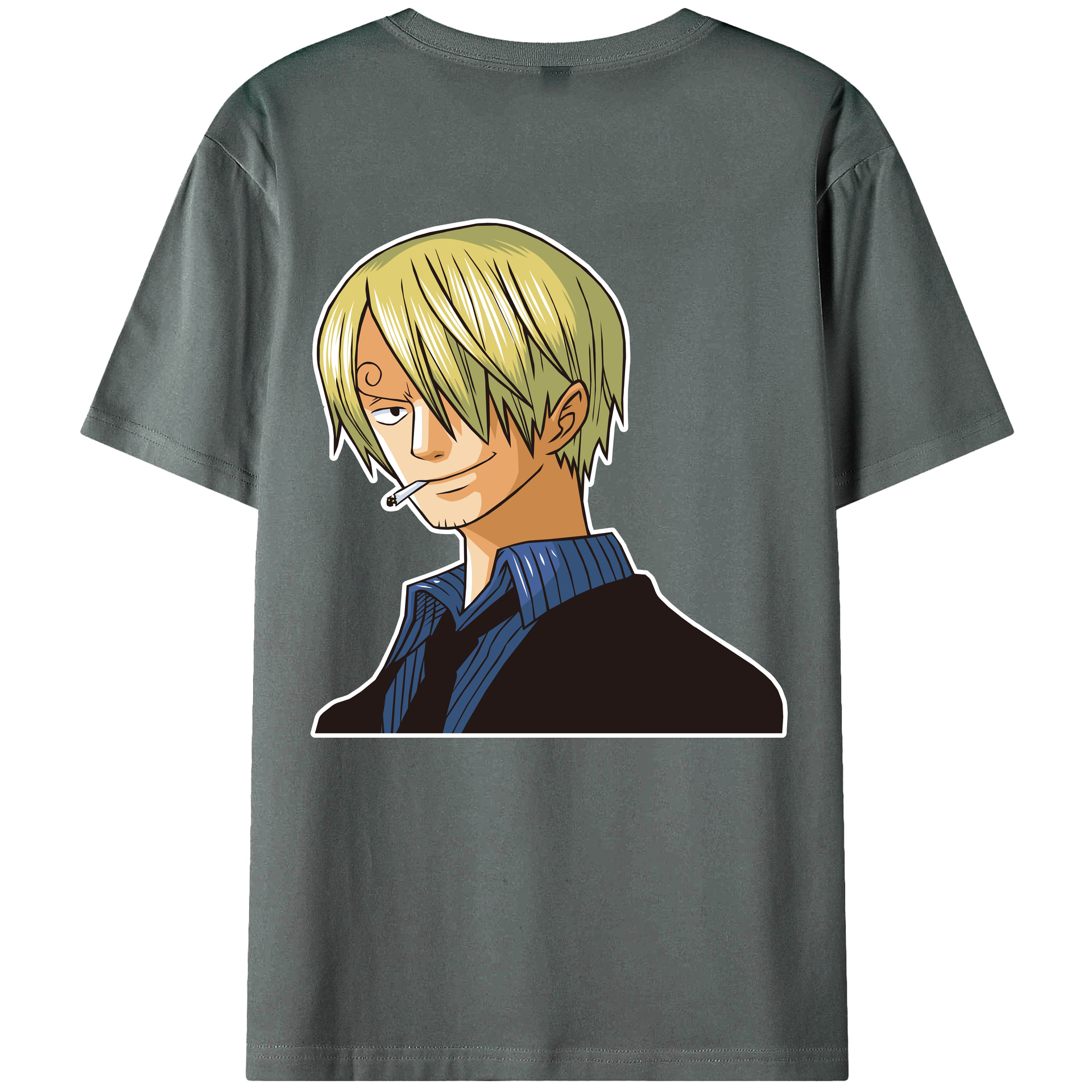（画像用） ワンピース サンジ ONE PIECE Sanji 綿100％ メンズ半袖Tシャツ（バックプリント） 通気性